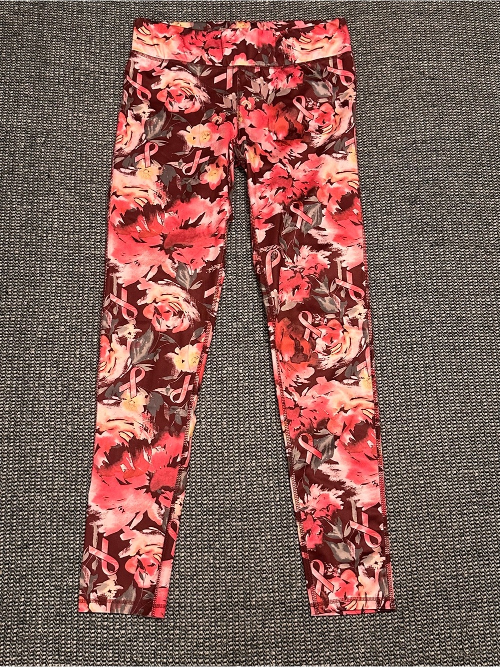 Floral Pink Ribbon Print Leggings